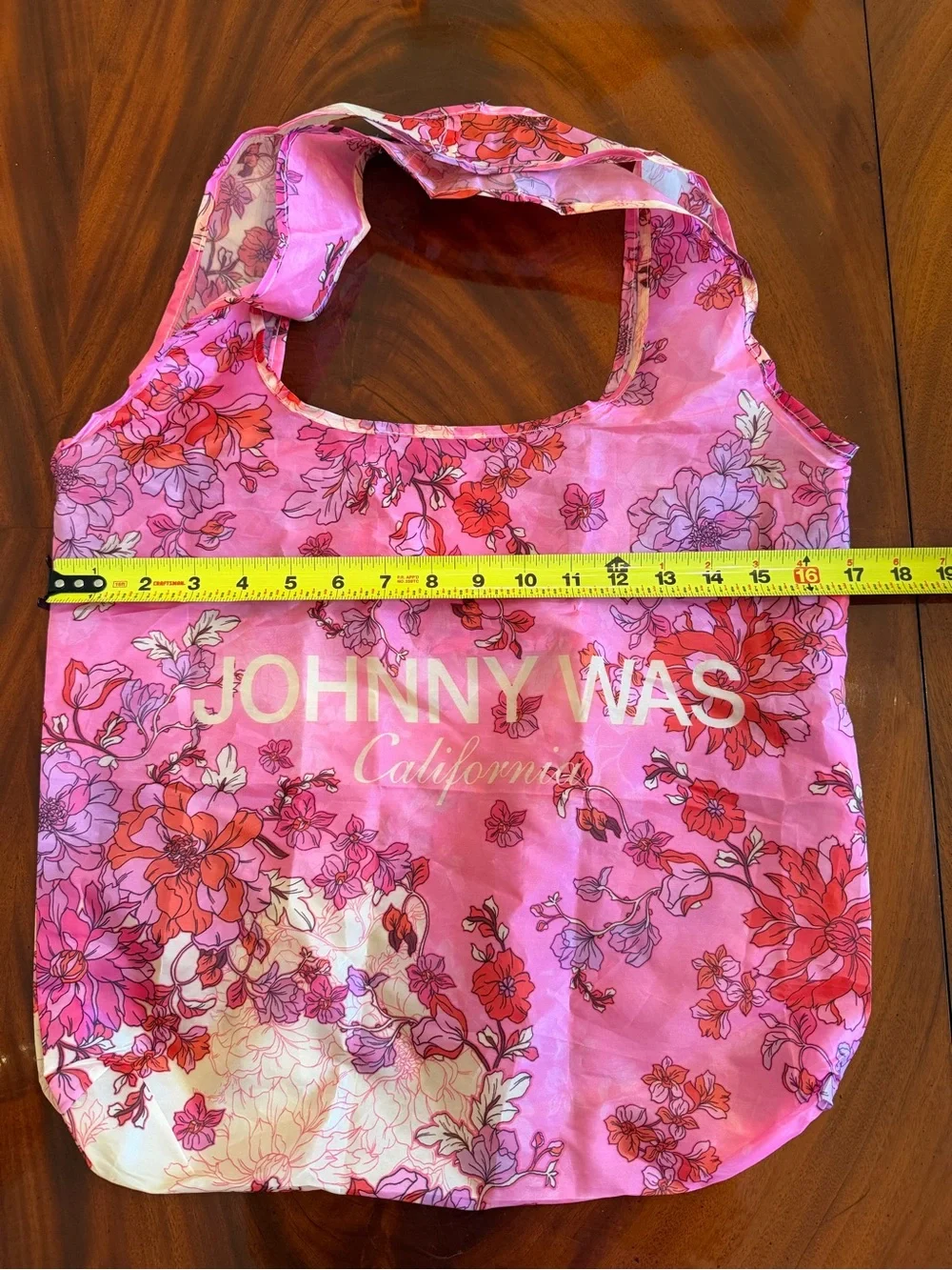 NEW Johnny Was Pink Floral Packable Reusable Tote Bag